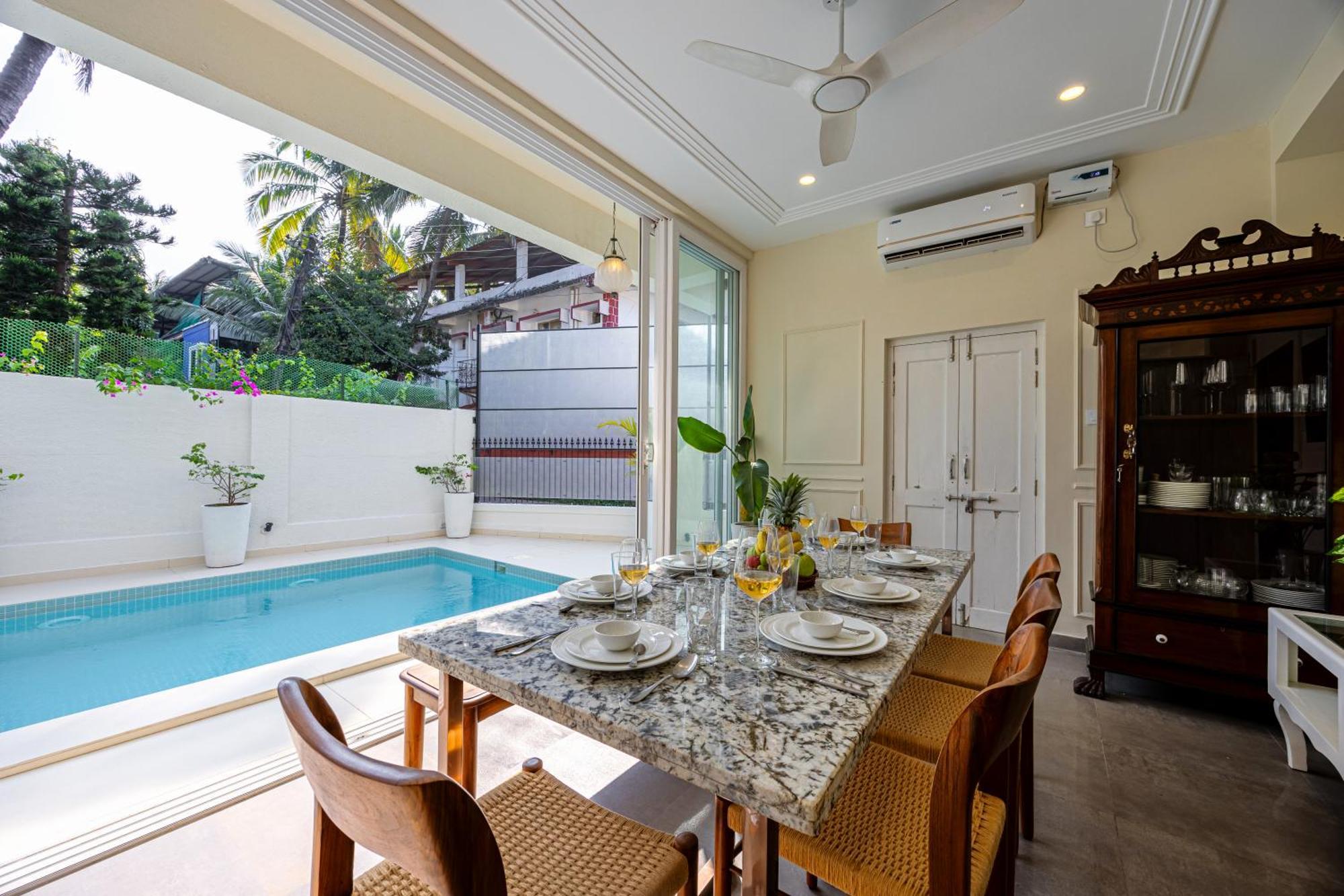 Elivaas 4 Bhk Villa Near Beach With Private Pool & Bar - Casa Boa Vida كاندولِم المظهر الخارجي الصورة
