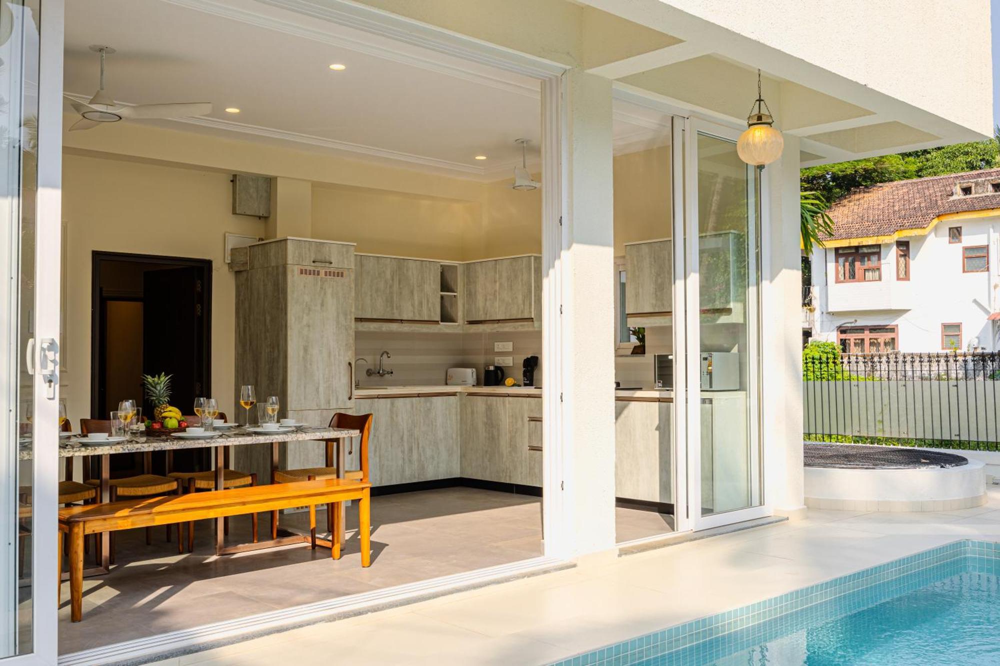 Elivaas 4 Bhk Villa Near Beach With Private Pool & Bar - Casa Boa Vida كاندولِم المظهر الخارجي الصورة
