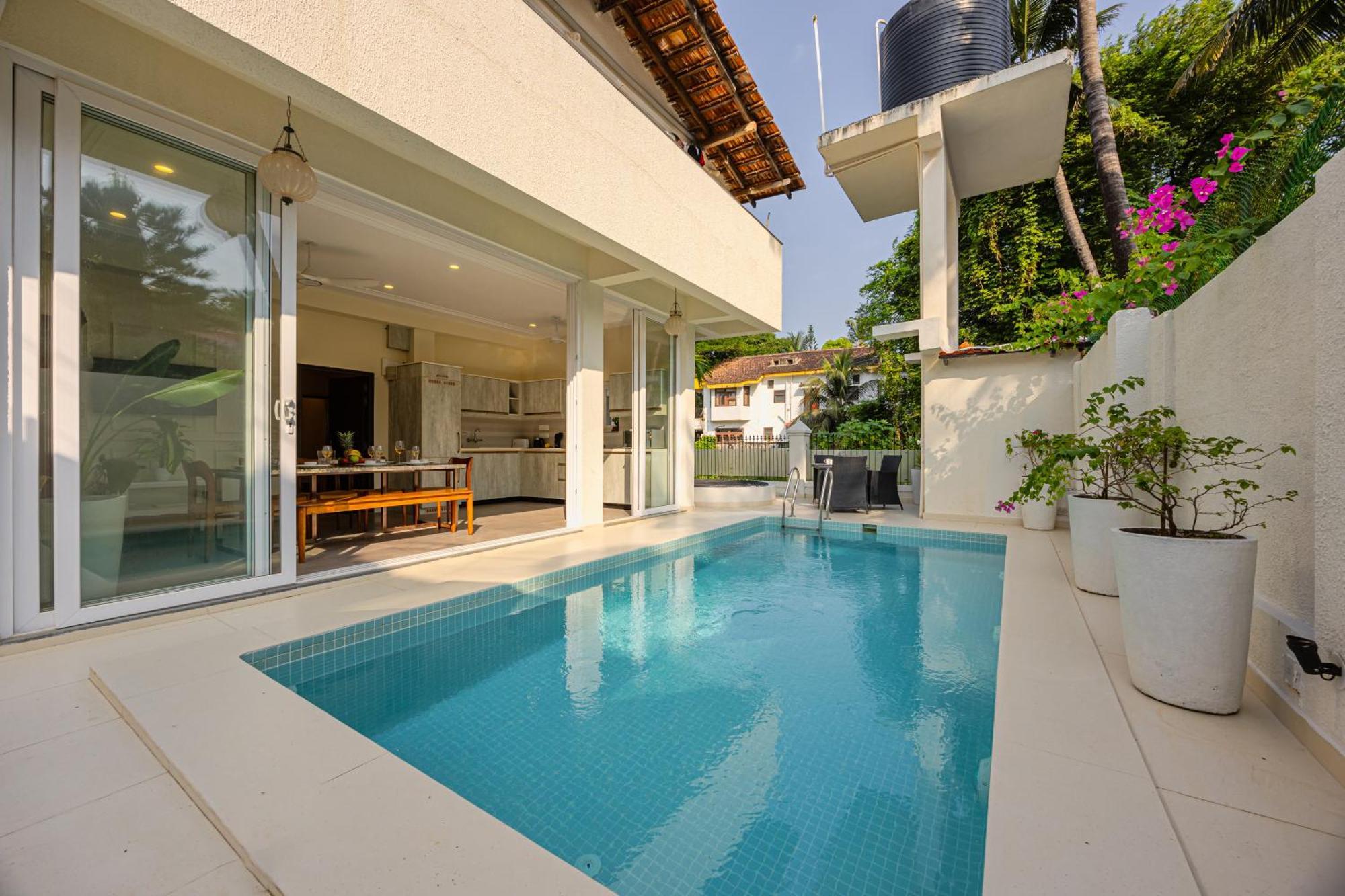 Elivaas 4 Bhk Villa Near Beach With Private Pool & Bar - Casa Boa Vida كاندولِم المظهر الخارجي الصورة