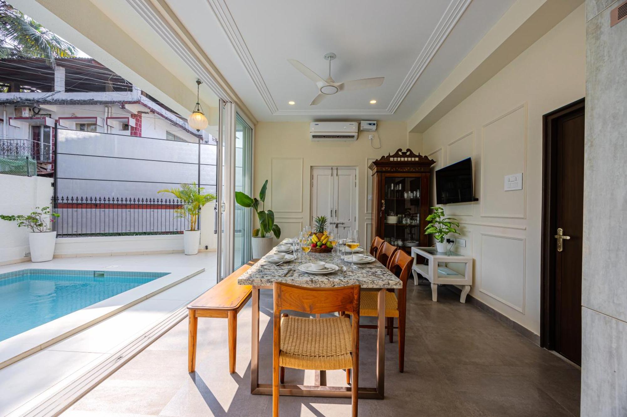 Elivaas 4 Bhk Villa Near Beach With Private Pool & Bar - Casa Boa Vida كاندولِم المظهر الخارجي الصورة