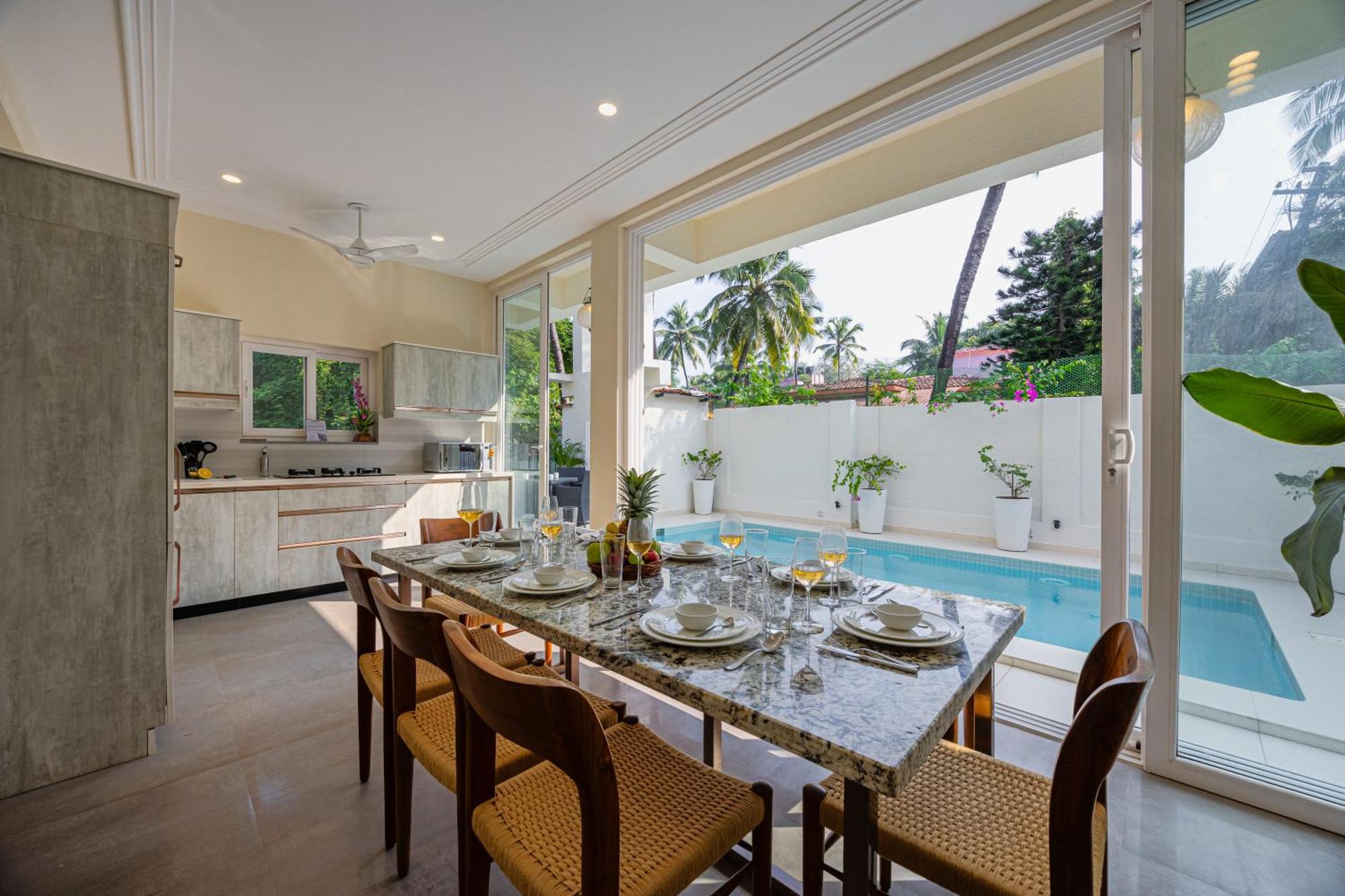 Elivaas 4 Bhk Villa Near Beach With Private Pool & Bar - Casa Boa Vida كاندولِم المظهر الخارجي الصورة